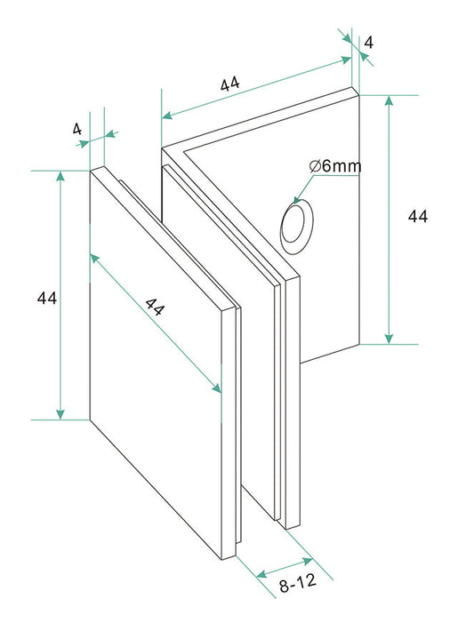 Ensemble de raccords en verre Dora Wiesbaden pour douche à l'italienne sans cadre en bronze