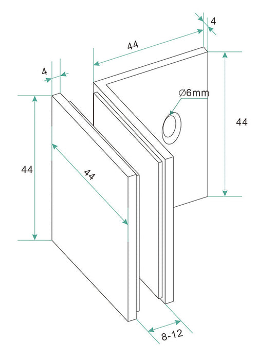 Ensemble de raccords en verre Dora Wiesbaden pour douche à l'italienne sans cadre Bronze brossé Cuivre