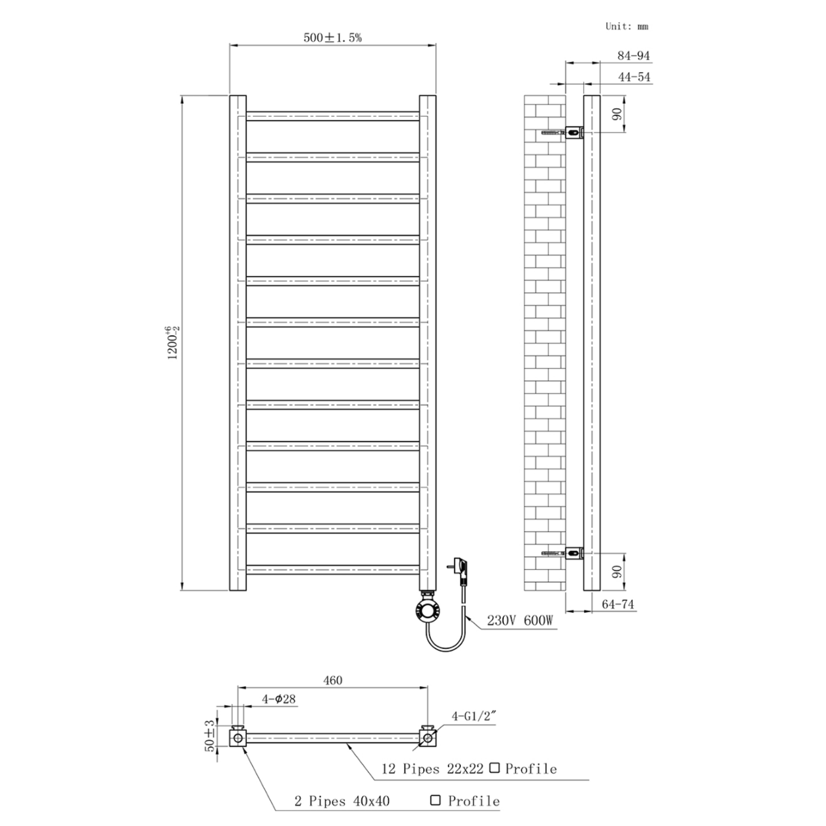 BELRAD Badkamer radiator elektrisch