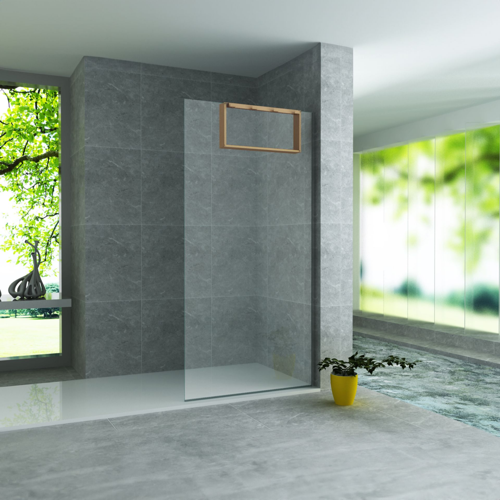 ALONI opbouwnis voor douchewand – met 4 handdoekhaken