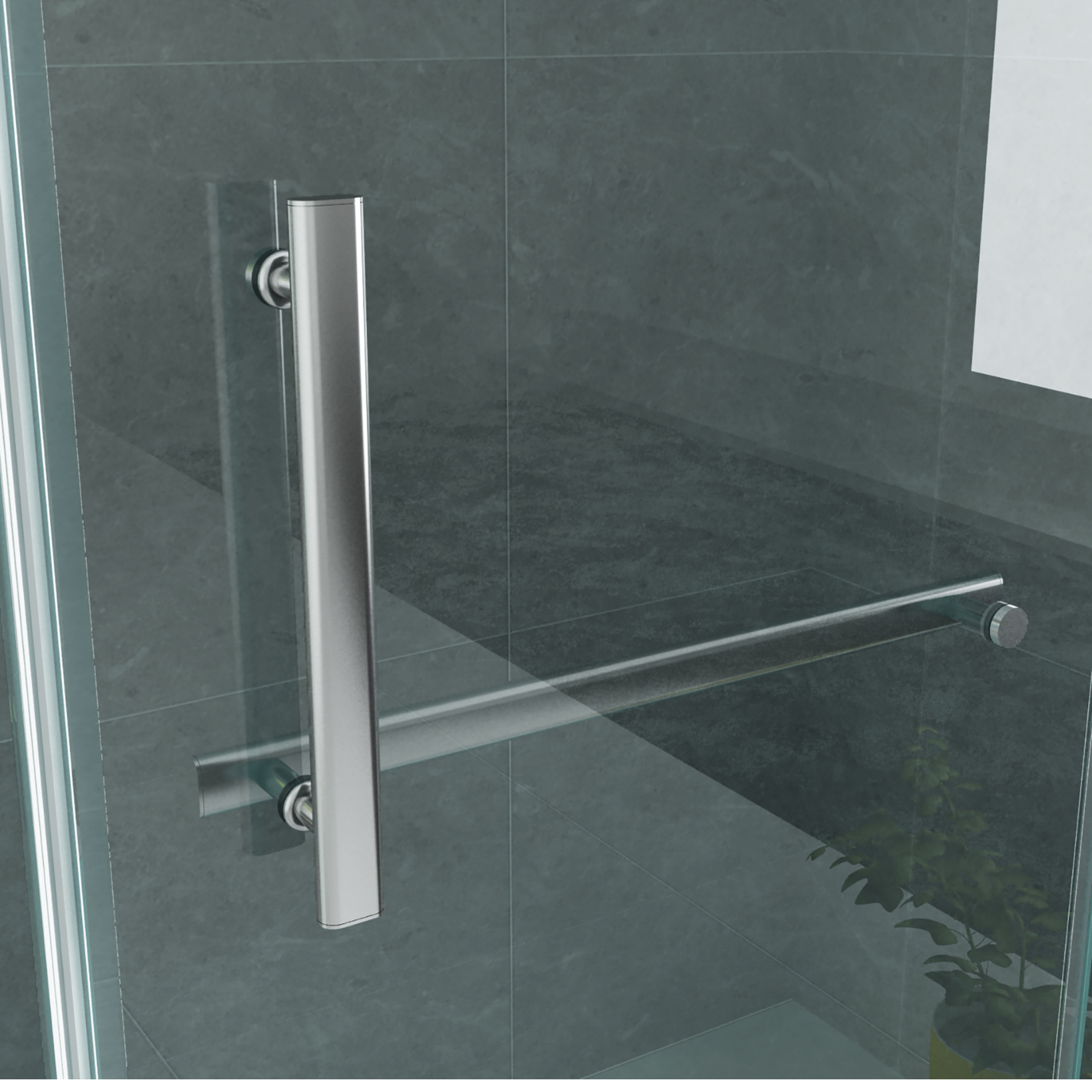 ALONI Douchecabine met Draaideur, Vast Wandje en Zijwand – 8 mm Veiligheidsglas – Helder Glas – Omkeerbaar