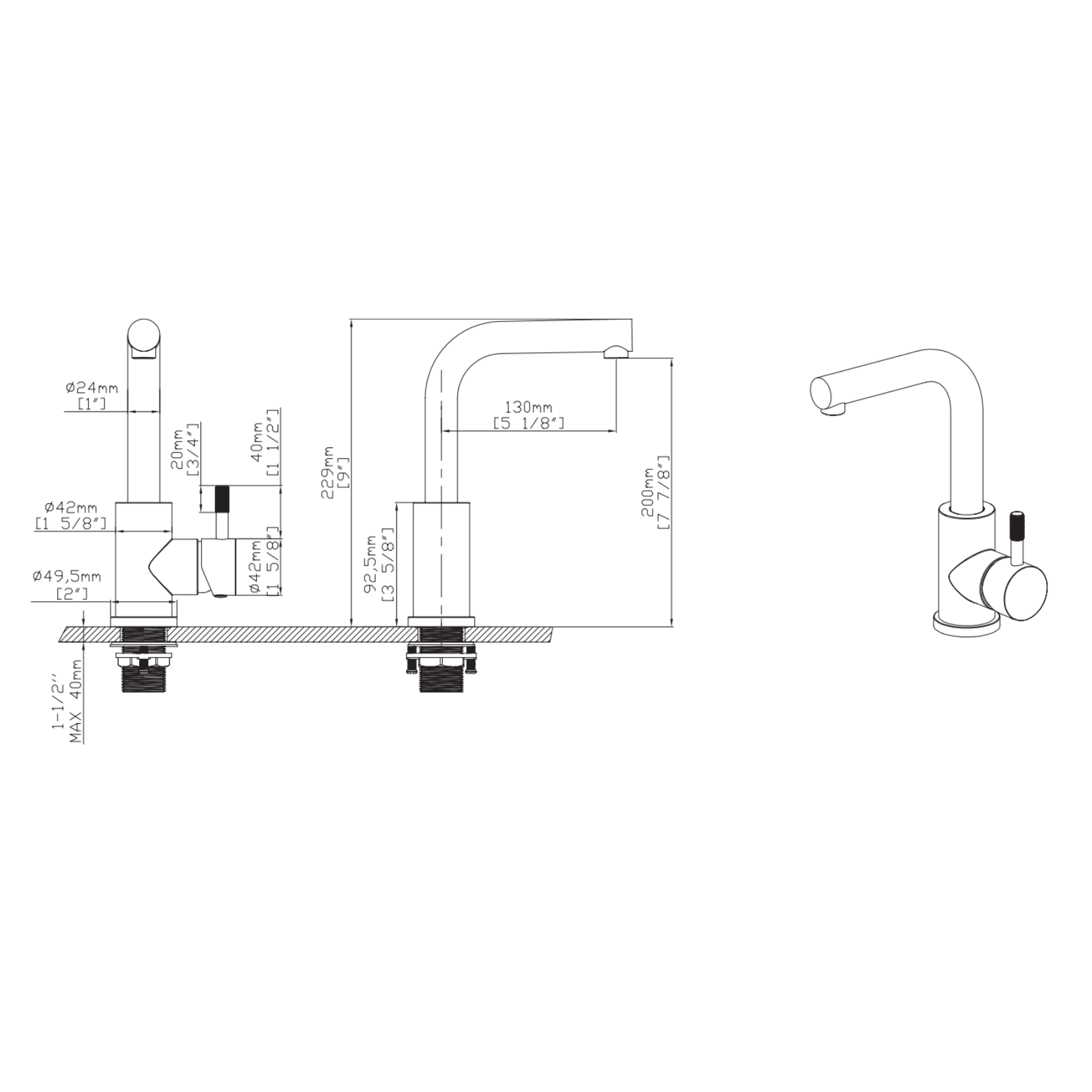 ALONI Stria wastafel/keukenkraan