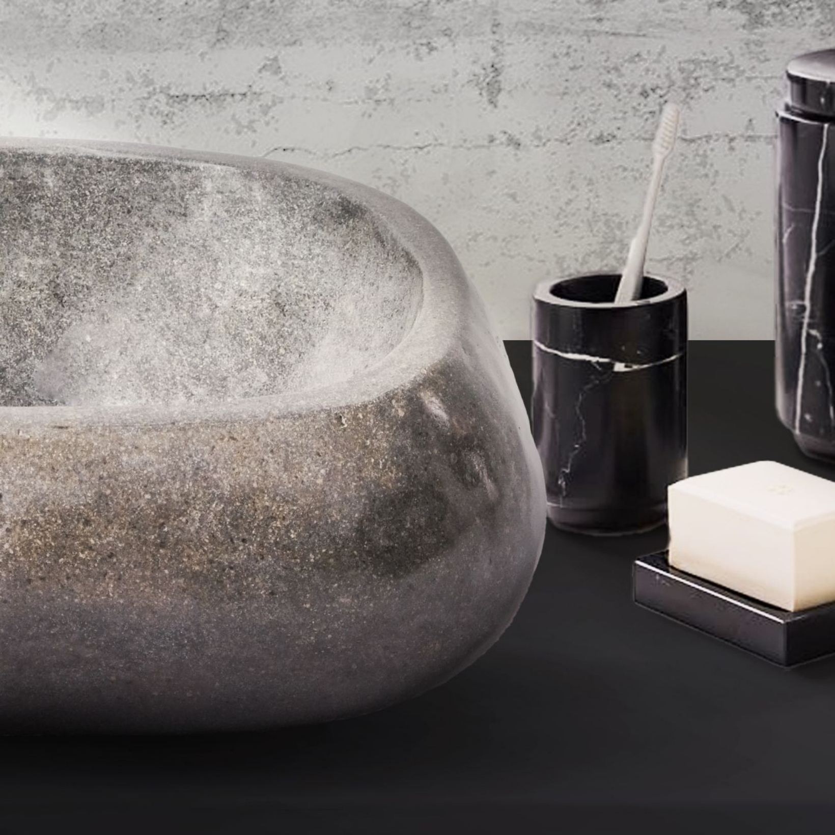 Volledig Gepolijste Waskom van Natuurlijke Riviersteen