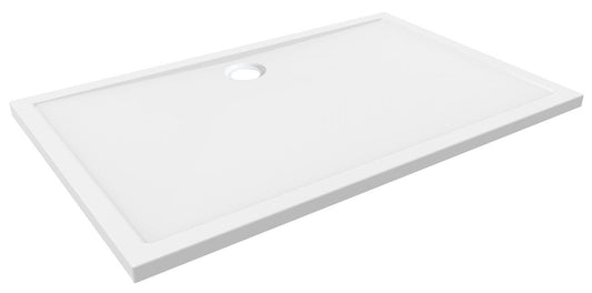 Bac de douche rectangulaire 140 x 90 x 4 cm acrylique brillant blanc