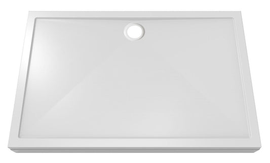 Bac de douche rectangulaire 140 x 90 x 4 cm acrylique brillant blanc