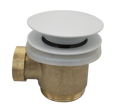 Luxe complete 5/4" losse clickwaste voor vrijstaand bad, glanzend wit Wiesbaden