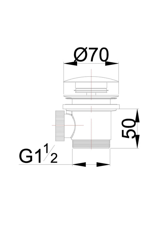 Luxe complete 5/4" losse clickwaste voor vrijstaand bad, glanzend wit Wiesbaden