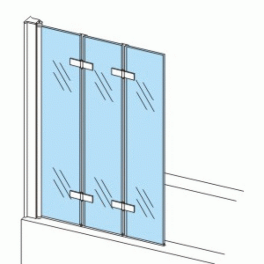 ALONI 3-Delige Badwand – Inklapbaar – 130x140 cm