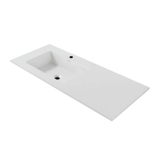 Wonda Square Slim wastafel – 1 wasbak links – kunstmarmer