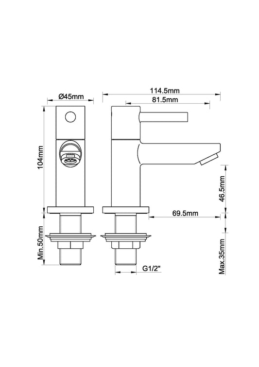 Amador Keramische Fonteinkraan Wiesbaden 1/2" in Zwart