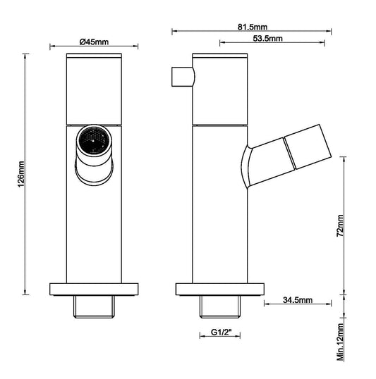 Robinet à fontaine Amador avec fixation murale Kiwa 1/2'' mat noir