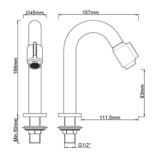Robinet fontaine Caral Victoria 1/2'' bronze brossé cuivre PVD