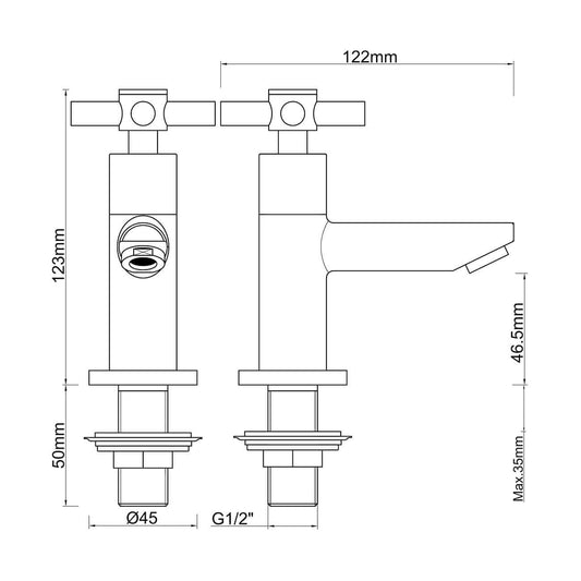 Asmaro robinet fontaine Kiwa 1/2" chrome