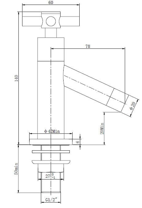 Robinet de fontaine Brizo Kiwa 1/2" chrome
