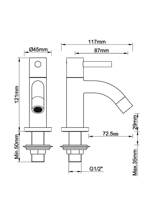 Robinet fontaine Cimara Kiwa 1/2" chrome