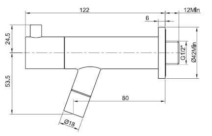 Robinet à fontaine Amador avec fixation murale Kiwa 1/2'' acier brossé PVD