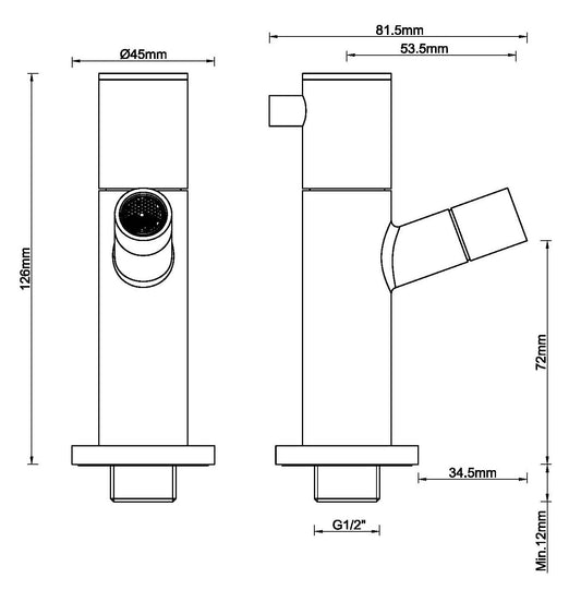 Robinet à fontaine Amador avec fixation murale Kiwa 1/2'' cuivre brossé
