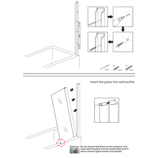 ALONI Badwand – 70x140 cm – Omkeerbaar met Nano Coating