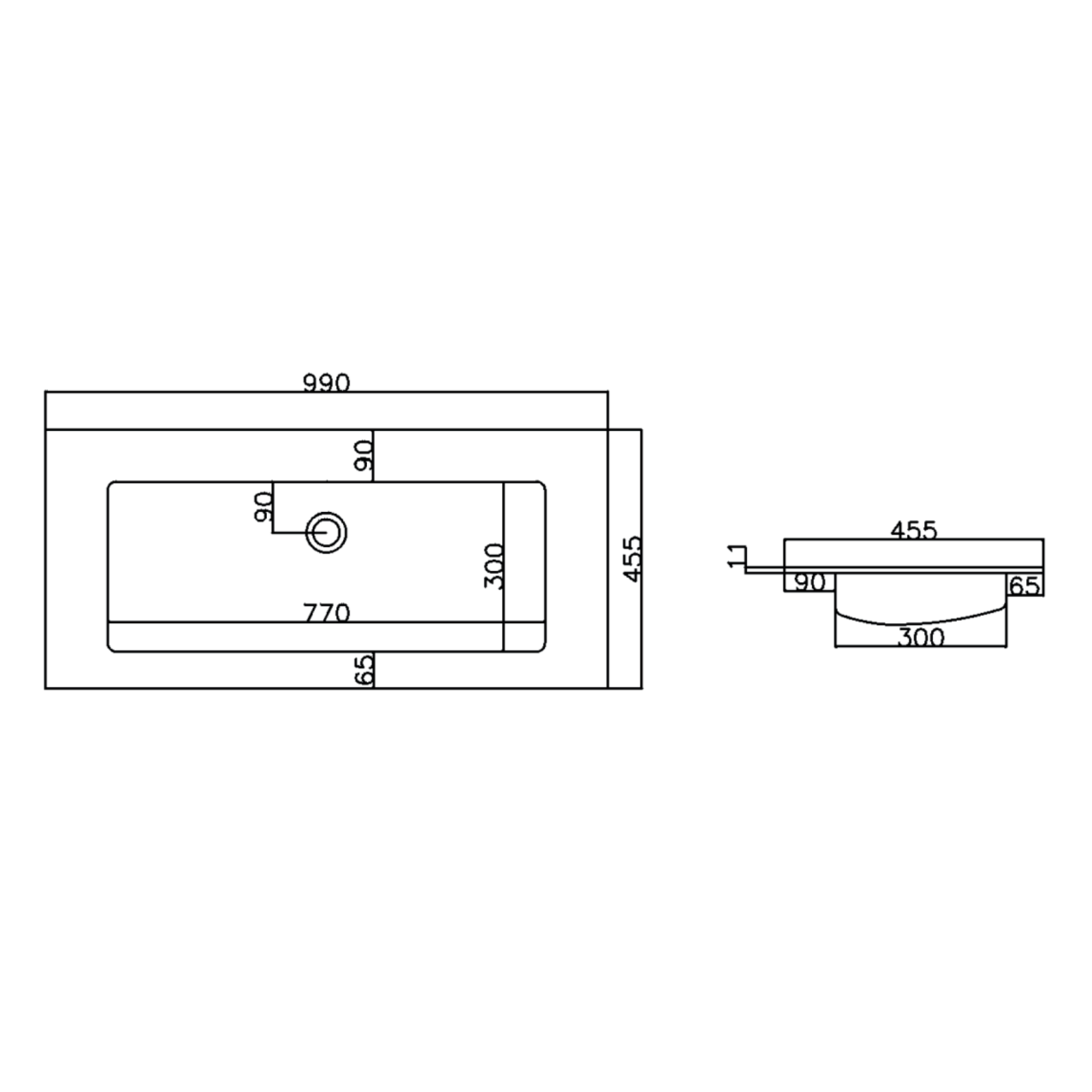 ALONI Solid Surface Wastafel
