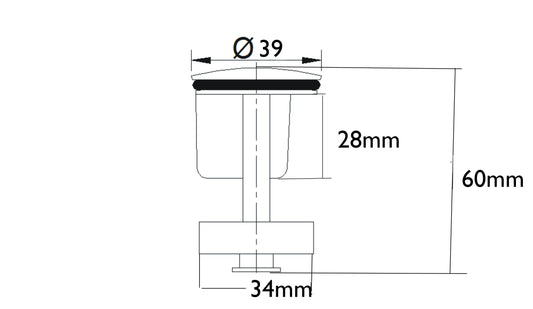 Plug voor wastafel 5/4" chroom