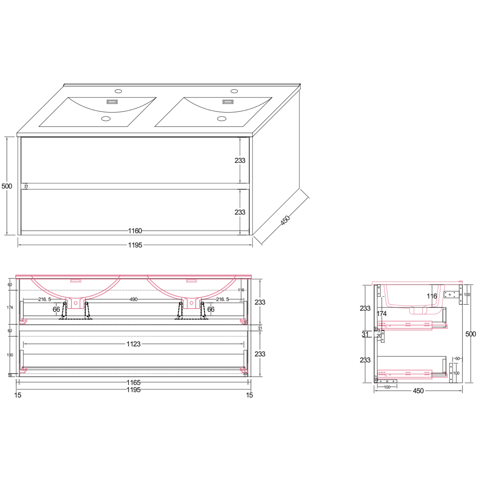 ALONI HAYAT wastafelonderkast – Greeploos & softclose
