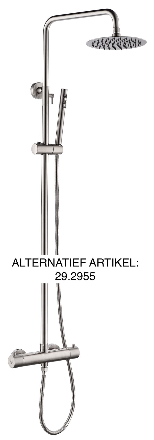 304 thermostatische regendoucheset opbouw geborsteld RVS