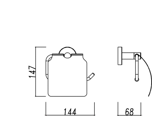 304 toiletrolhouder met klep RVS