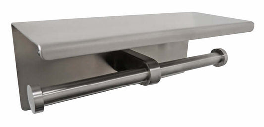 Porte-rouleau double pour toilette en acier inoxydable brossé
