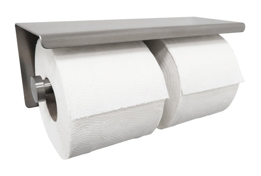 Toiletrolhouder met dubbele plank Wiesbaden 304 roestvrij staal