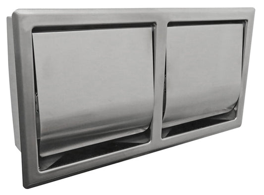 Dubbele Toiletrolhouder Wiesbaden 304 RVS met Klep