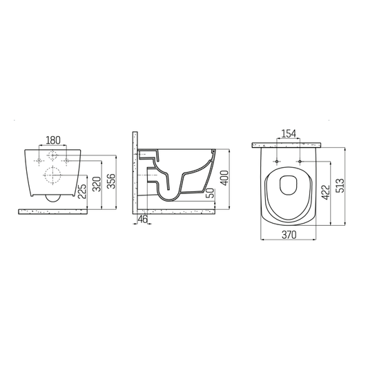 Creavit Elegant hangtoilet / ophang WC met bidet – randloos – koud en warm water