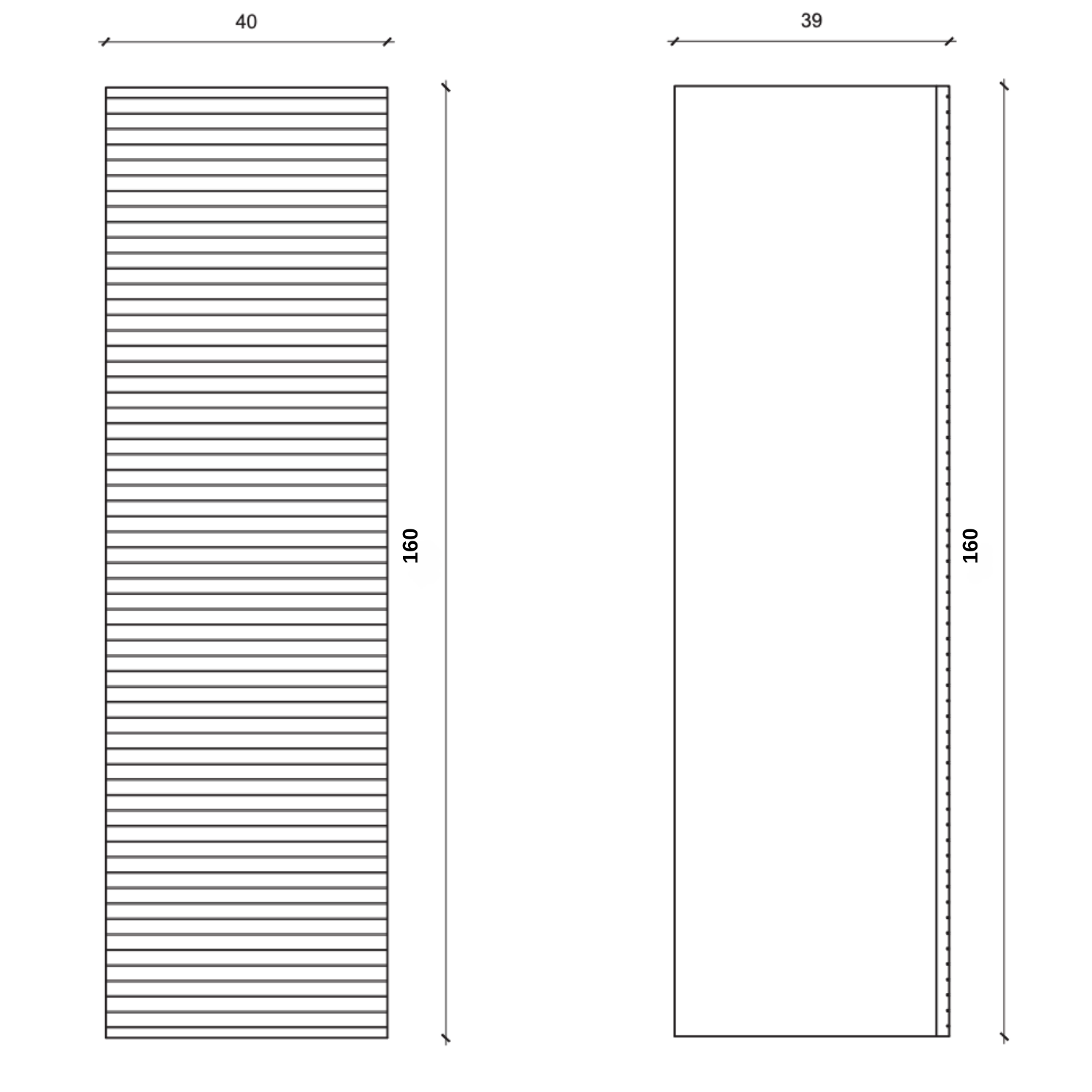 ALONI ELITE hoge badkamerkast – Horizontaal reliëf – Softclose