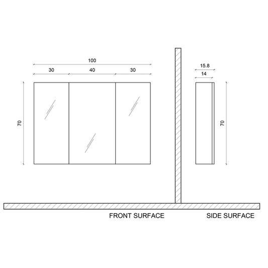 ALONI SALLY spiegelkast – 3 deuren