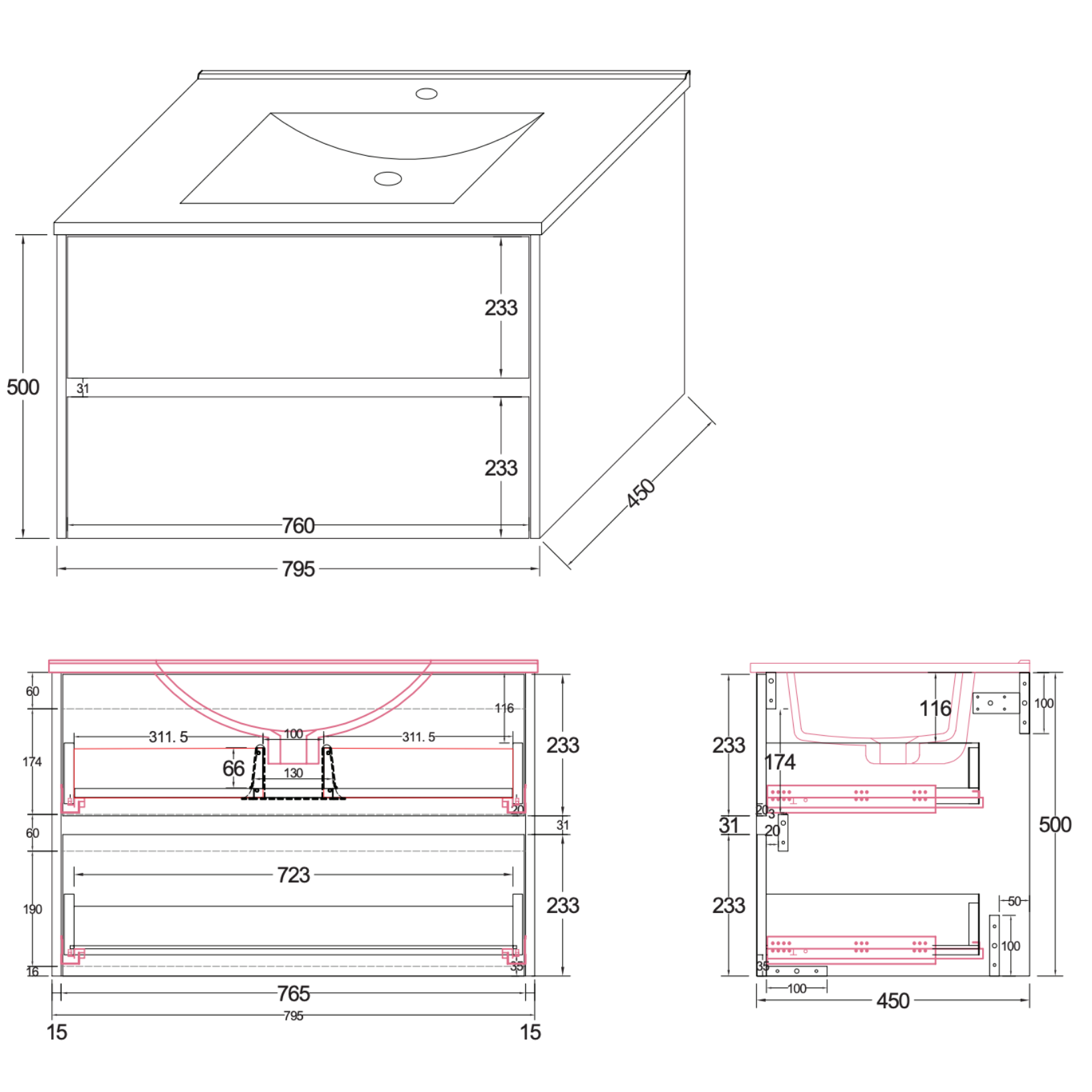 ALONI HAYAT wastafelonderkast – Greeploos & softclose