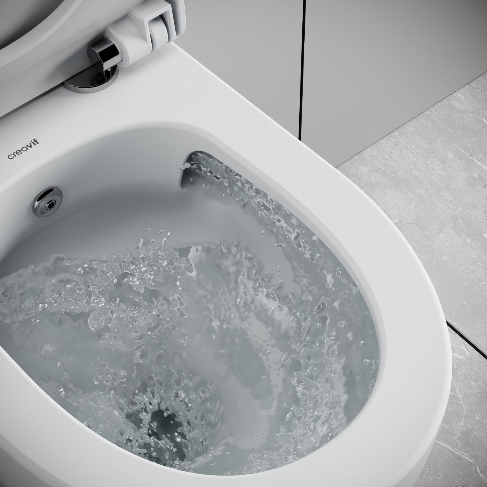 Creavit Ness hangtoilet / ophang WC met bidet – tornado flush – randloos