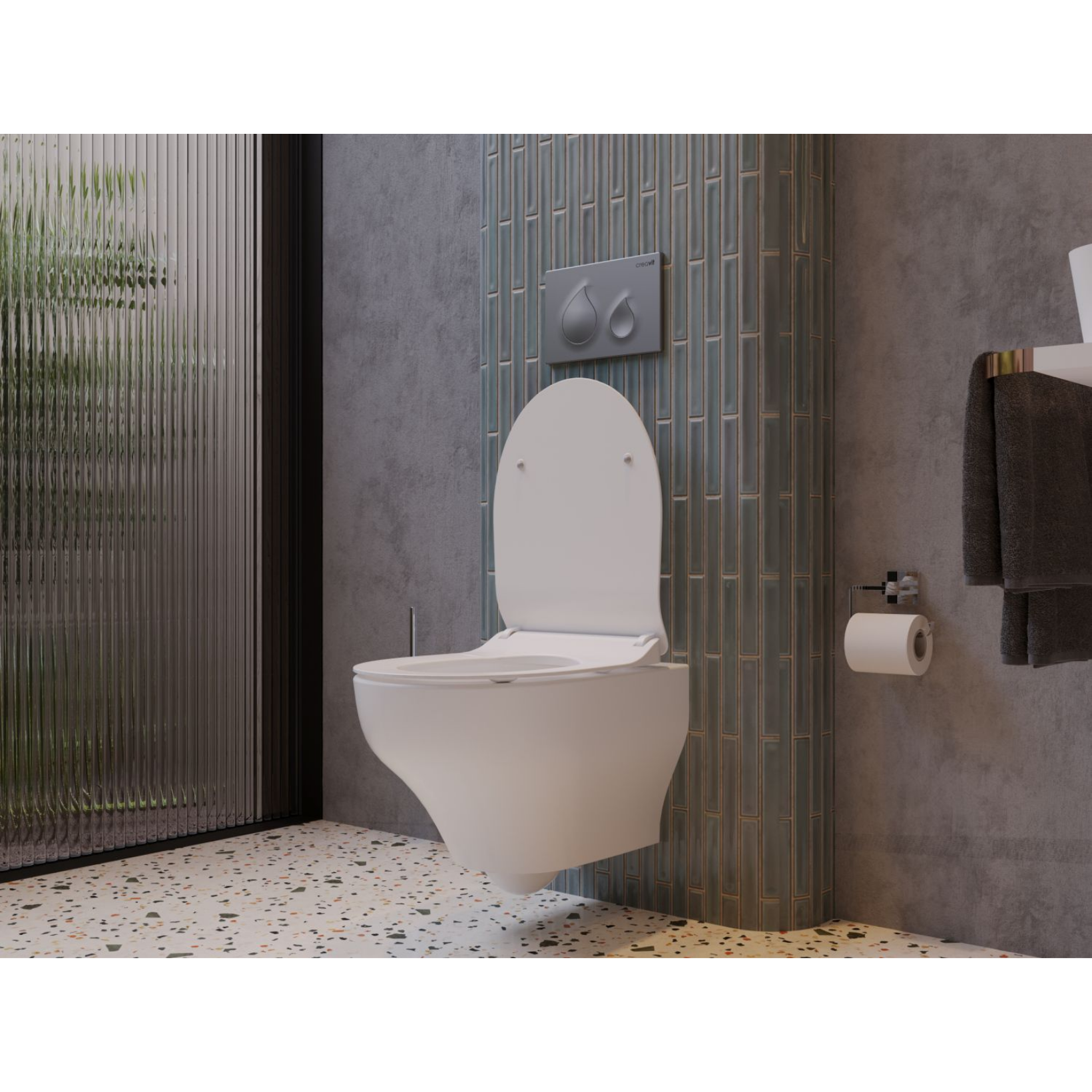 Creavit Ness hangtoilet / ophang WC met bidet – tornado flush – randloos