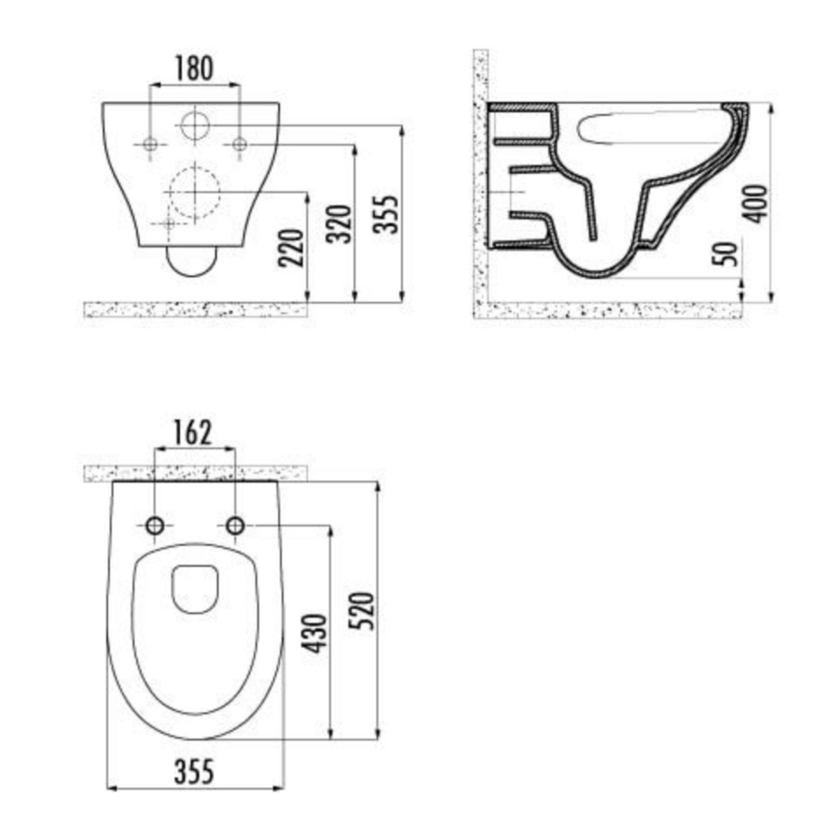 Creavit Ness hangtoilet / ophang WC met bidet – tornado flush – randloos