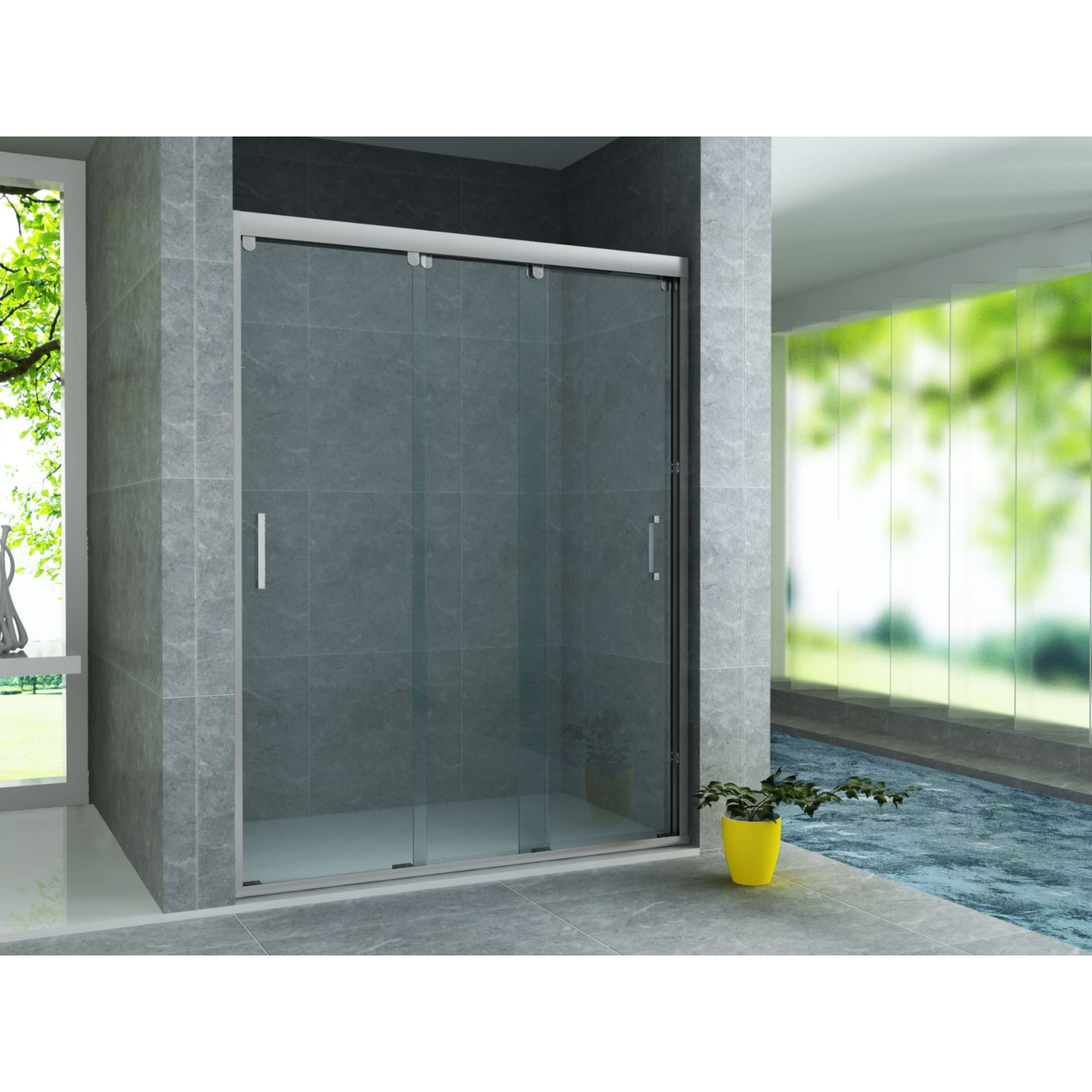 ALONI 3-Delige Nis Schuifdeur – 8 mm Veiligheidsglas