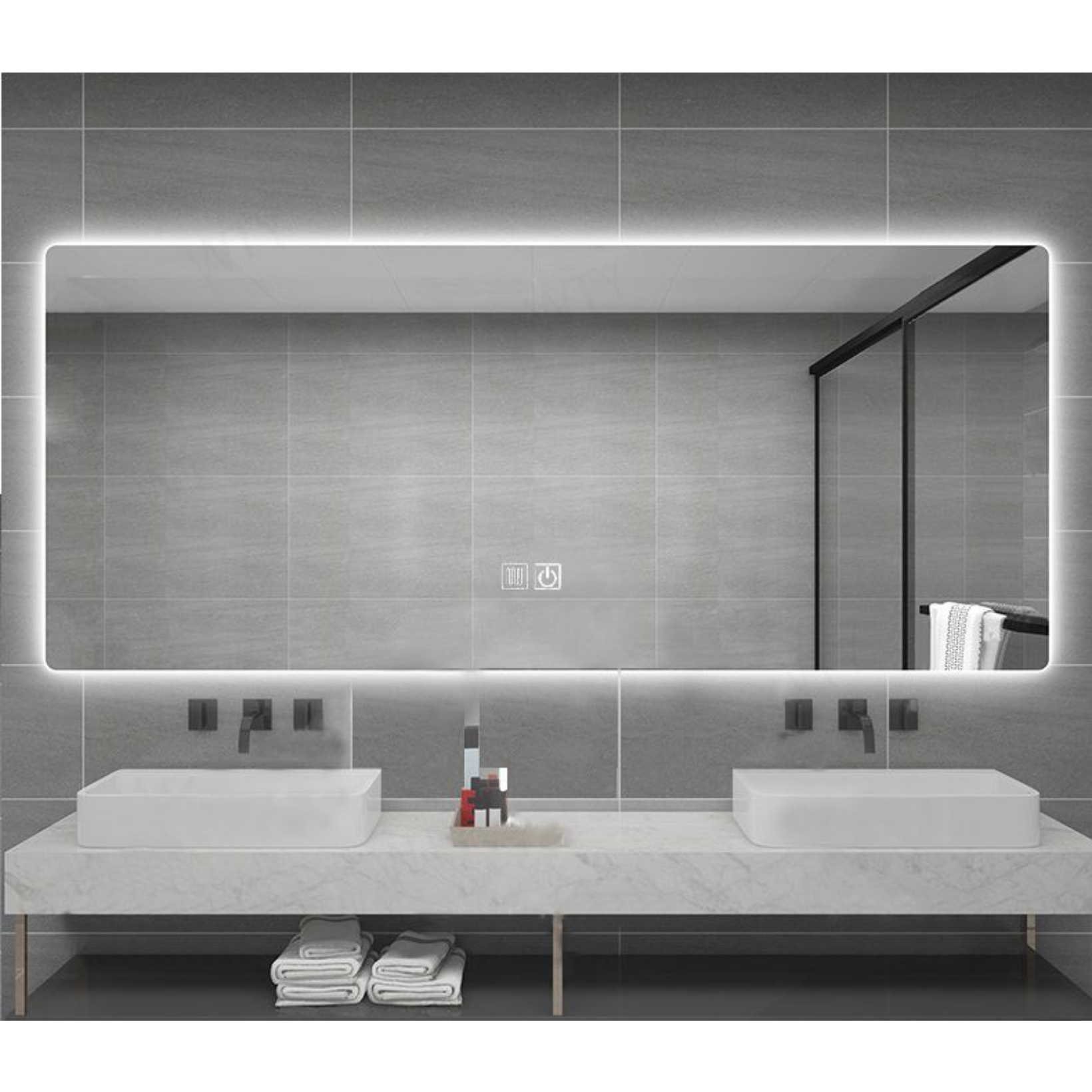 ALONI QUEEN LED-SPIEGEL MET VERWARMING & ANTI-CONDENS (160x60CM)