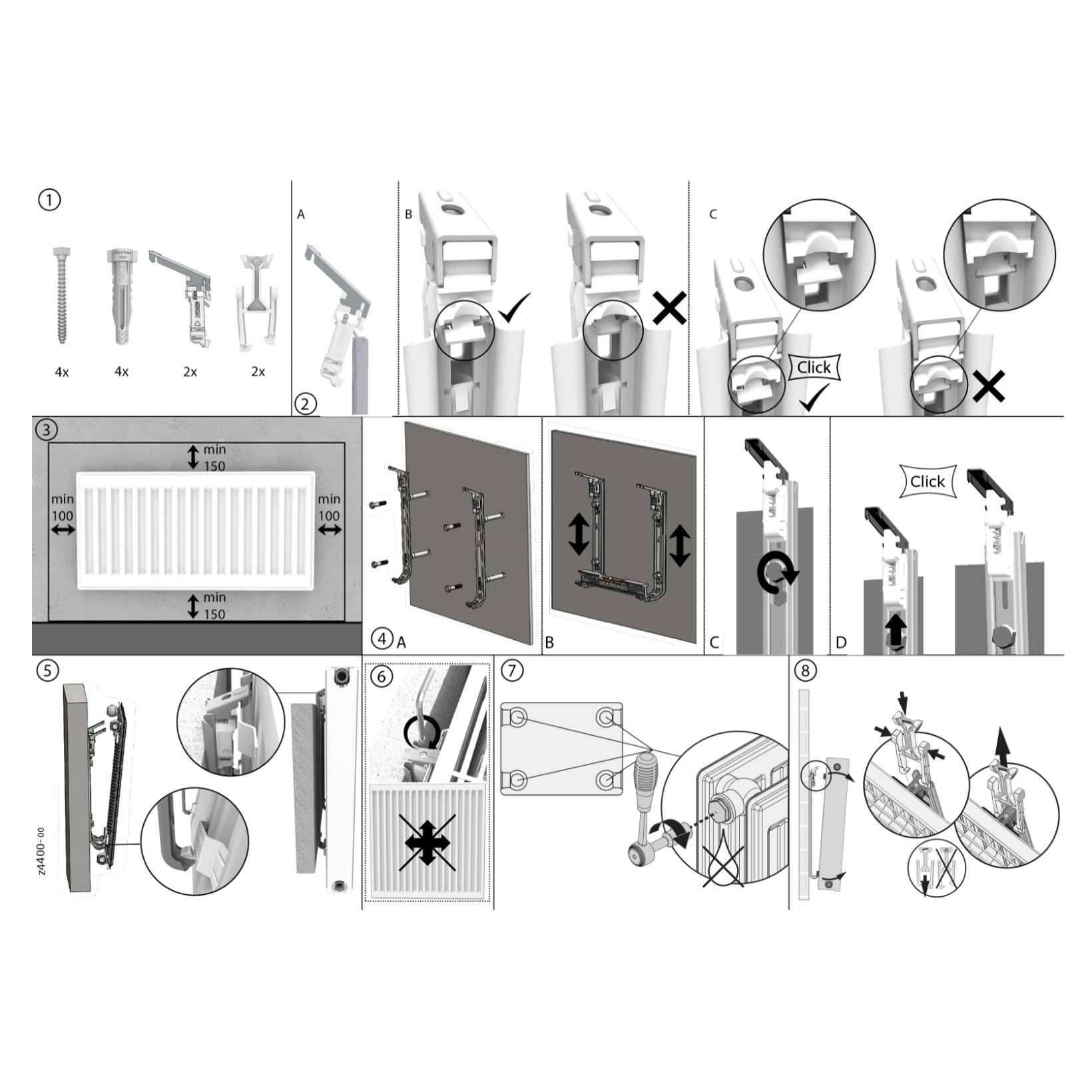 BELRAD J-console voor standaard radiator H400 – Metaal