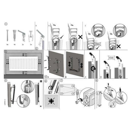 BELRAD J-console voor standaard radiator H400 – Metaal