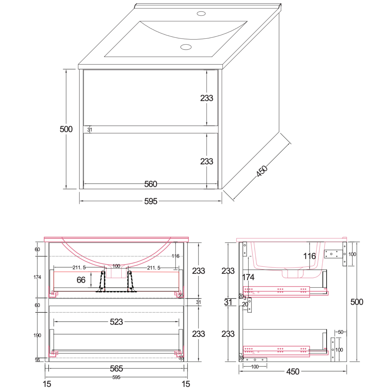 ALONI HAYAT wastafelonderkast – Greeploos & softclose