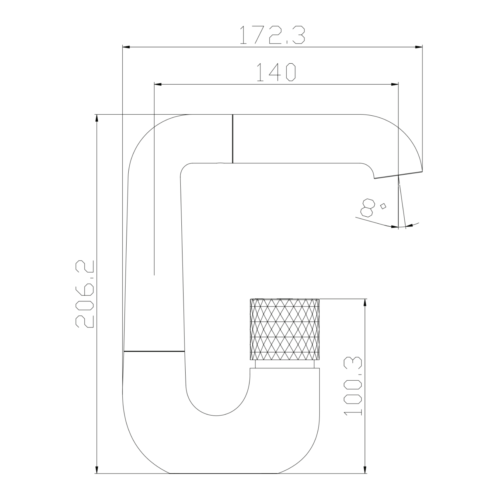 ALONI Flow wastafelkraan – drukknop – draaibare uitloop