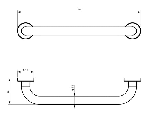 Poignée de meuble droite Domo 37,5 cm chrome