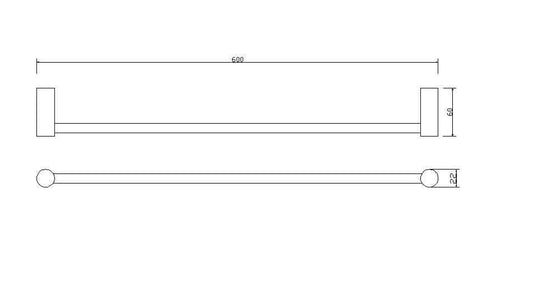 Ida porte-serviettes Wiesbaden 60 cm en laiton brossé doré