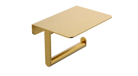 Alonzo Toilettenpapierhalter mit Ablage gebürstetes Messing PVD