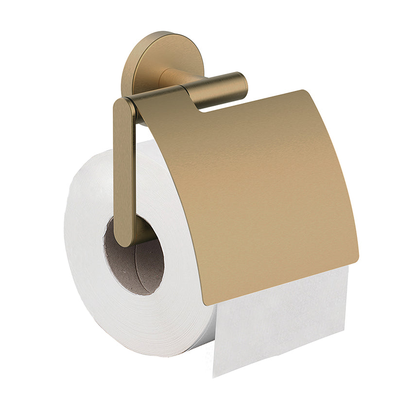 Alonzo Toiletrolhouder Wiesbaden met klep in geborsteld messing