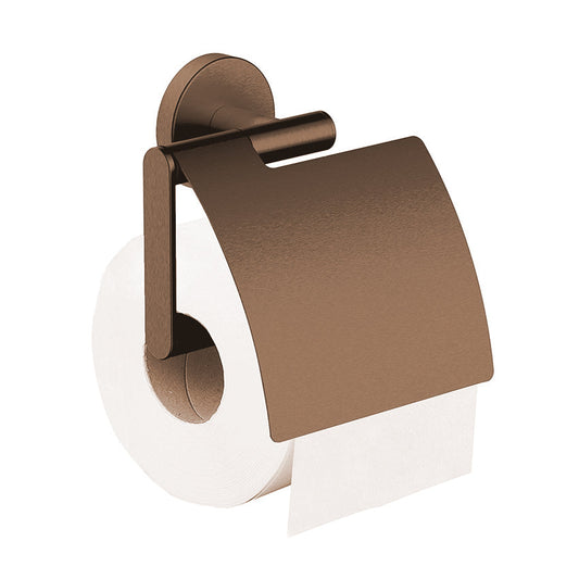 Wiesbaden Alonzo toiletrolhouder met geborsteld bronzen koperen klep