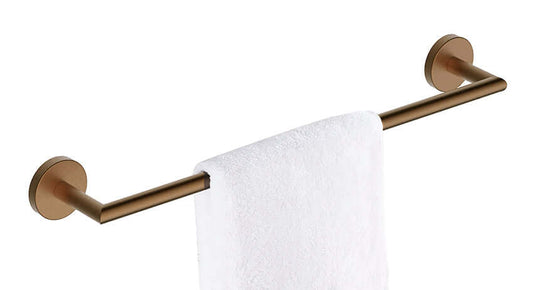 Alonzo handdoekenrek in bronskoper met een witte handdoek, ideaal voor een stijlvolle badkamer.