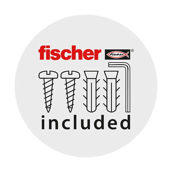 Fischer screws and plugs included with Alonzo handdoekenrek Wiesbaden in brons koper for easy installation.